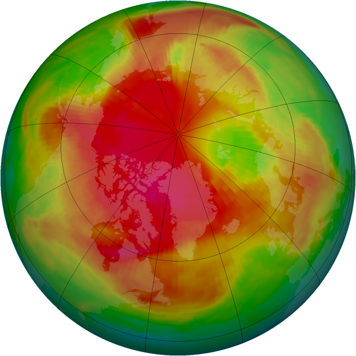 Arctic ozone map for 03 March 1989